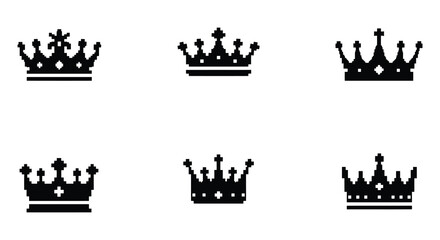 Obraz premium six various crowns displayed in two neat rows