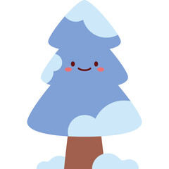 Minimalistic Winter Forest Scene with Snow Covered Tree