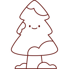 Minimalistic Winter Forest Scene with Snow Covered Tree