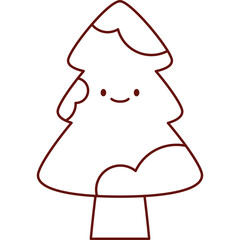 Minimalistic Winter Forest Scene with Snow Covered Tree