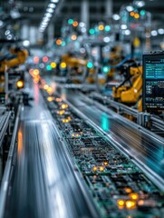 Automated production line with circuit boards