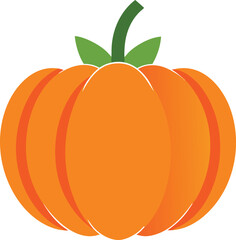 Pumpkin Flat Silhouette Bold Vector