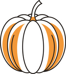 Pumpkin Minimal Line Drawing Icon