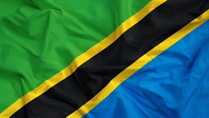waving national flag of Tanzania