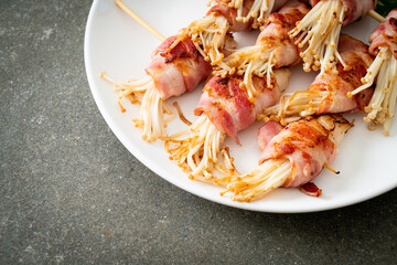Bacon Wrapped Golden Needle Mushroom