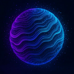 Futuristic Abstract Blue Sphere Particles