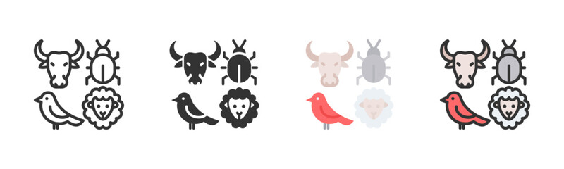 Animals Icon Pack In Multiple Styles