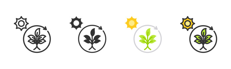 Photosynthesis Icon Pack In Multiple Styles