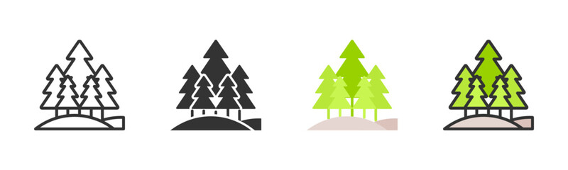 Fototapeta premium Forest Icon Pack In Multiple Styles