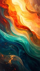 Abstract vibrant flow of colors