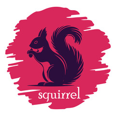 Squirrel vector silhouette with background, squirrel illustration for company and other business symbols.