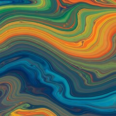 Swirling liquid art: A vibrant tapestry of blended hues creating mesmerizing abstract patterns and movement for
