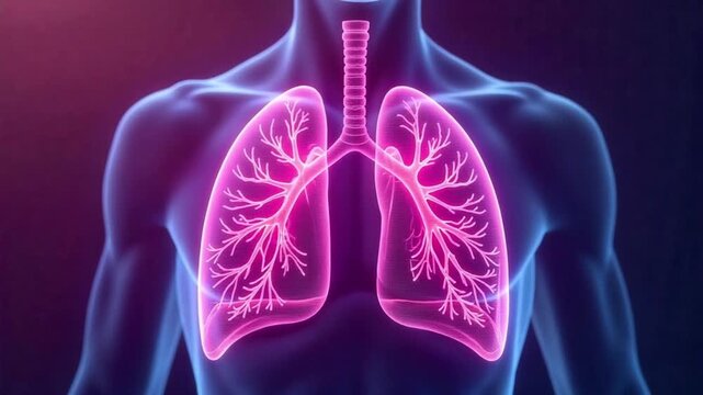 Human lungs illustration of respiratory system for medical and scientific education
