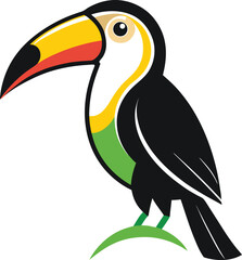 Toucan Perched Minimal Line Drawing