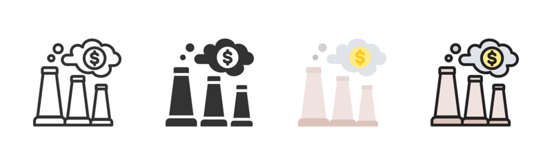 Carbon Emission Icon Pack In Multiple Styles