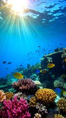 Naklejka premium Underwater Coral Reef Scene (5)