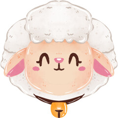 Watercolor cute sheep illustration