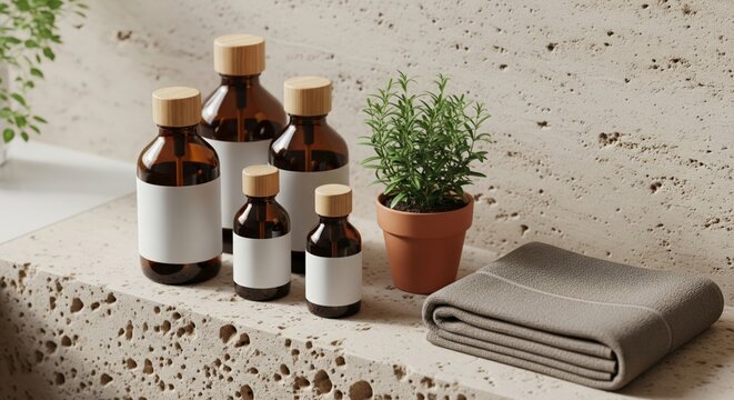 Refill Calm: Terracotta, Sage, and Beige Home-Spa Counter