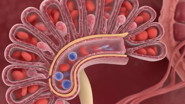 Kidney Nephron Anatomy Detailed Close-up