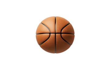 A detailed view of a basketball against a white isolated background.