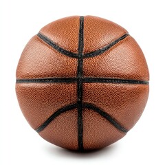 Top-down view of a brown basketball