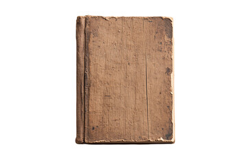 Naklejka premium An old, weathered book with a brown cover, showcasing its vintage charm and unique texture.