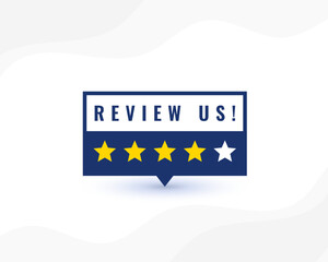 review or rate us background with five star ranking design