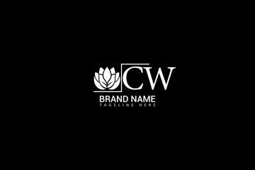 Luxury CW Lotus Logo Design Modern Monogram Brand Identity