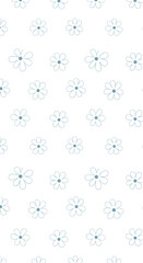Delicate ditsy floral pattern of pale blue flowers on white background perfect for spring and summer projects