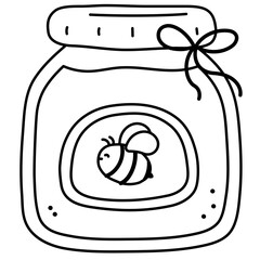 Honey Jar Doodle Illustration
