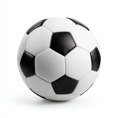 Soccer ball, white and black, hexagonal panels, isolated