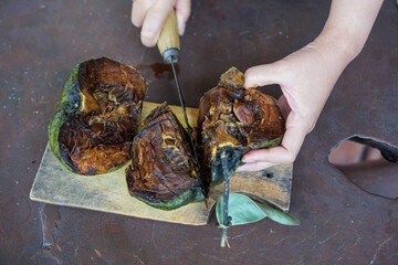 Diospyros nigra, the black sapote, is a species of persimmon. The black sapote, also known as the chocolate pudding fruit. Exotic Fruit from Mexico. Black Pudding Fruit.	