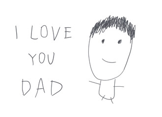 子供が描いたお父さんの似顔絵
