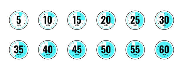 collection of countdown timer chronometer symbol design