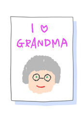 子供が描いたおばあちゃんの似顔絵