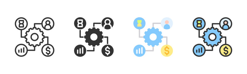 Project Management Icon Pack In Multiple Styles