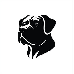 Powerful Dog Head Vector Silhouette Art