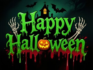 Happy Halloween with spooky elements.