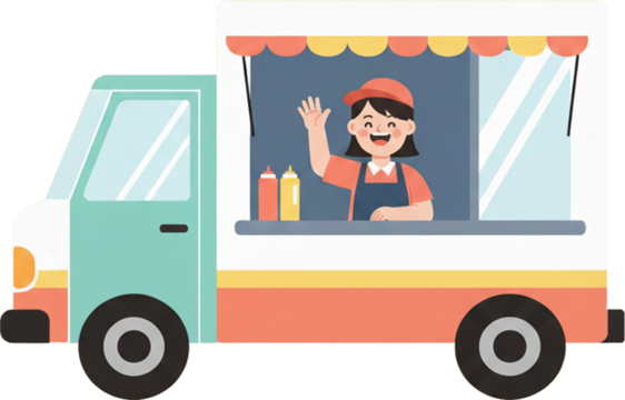 Cute Food Truck Character