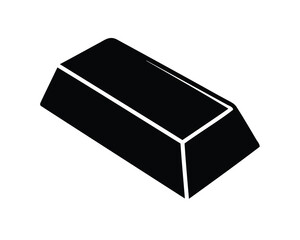 Isometric rendering of a gold bullion bar, a symbol of wealth