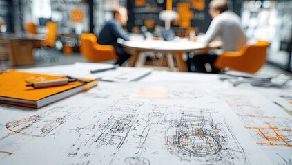Modern office, design sketches