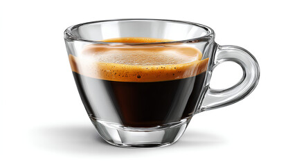 Espresso in Glass Cup, isolated on white background Stock Illustration