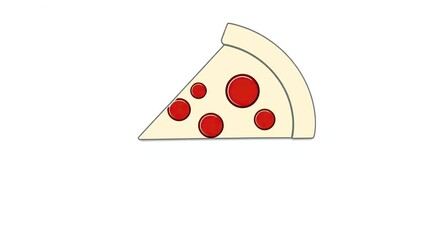 Pepperoni pizza slice illustration.