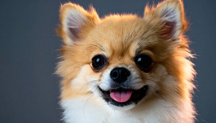 Happy fluffy dog portrait