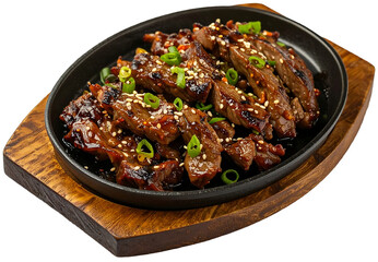 Bulgogi Korean Grilled Beef with Sesame and Vegetables Traditional Asian Cuisine Cut Out