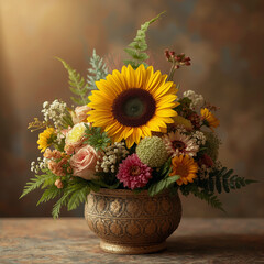 Naklejka premium sunflowers in a vase