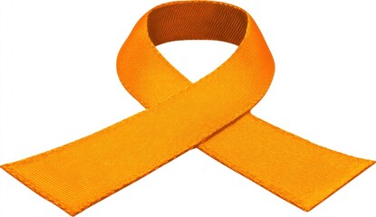 Orange awareness ribbon, simple, flat, symbolic