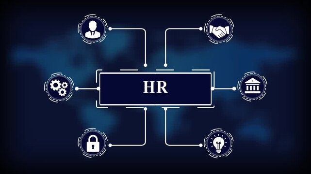 Internet, business, Technology and network concept. Human Resource, Success and business concept, futuristic holographic advanced HUD circle platform Business. Technology network background.