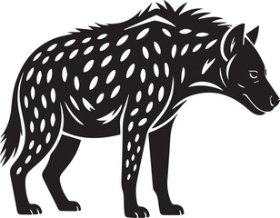 Fototapeta premium Stylized white cheetah silhouette with oval spots on black background