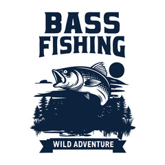 Bass Fishing Logo – Wild Adventure Outdoor Sport Emblem